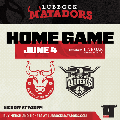 Lubbock Matadors VS Fort Worth Vaqueros 2025 Regular Season poster