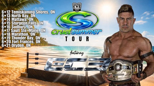 CWE Cruel Summer Tour Live in Sudbury Featuring WWE Star EC3 poster