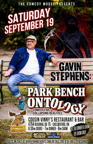 Comedy Moose Presents: Gavin Stephens, Park Bench Ontology poster