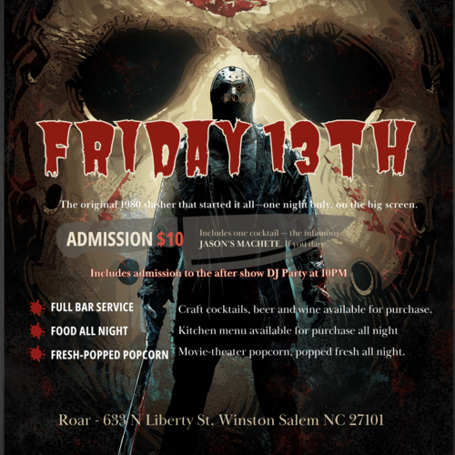 Friday 13th Movie Night poster