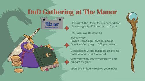 DND Gathering at The Manor poster