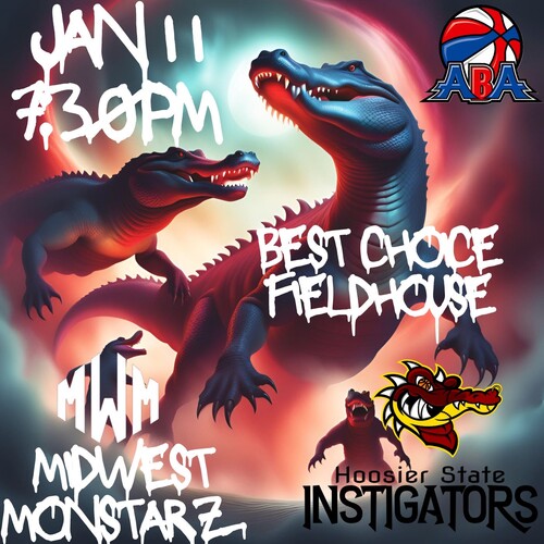 Hoosier State Instigators (ABA) Home vs Midwest Monstarz poster