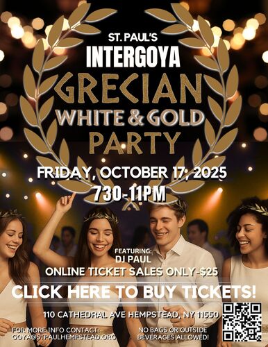 GRECIAN WHITE & GOLD INTERGOYA PARTY    poster