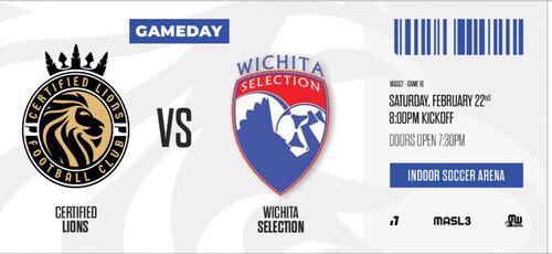 Certified Lions FC vs. Wichita Selection poster