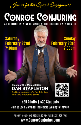 CONROE CONJURING – An Afternoon of Comedy & Magic with "America's Got Talent" Magician Dan Stapleton! poster