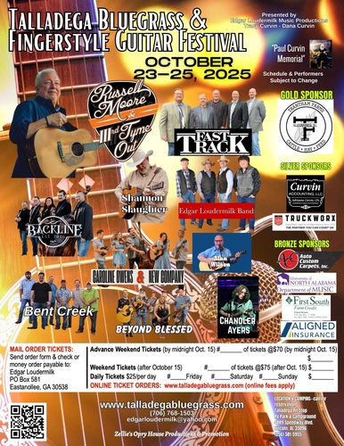 2025 Talladega Bluegrass & Fingerstyle Guitar Festival poster