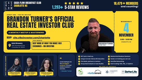 Cash-Flow Breakfast Club Charlotte NC: 1031 Exchanges + IRA Investing! poster